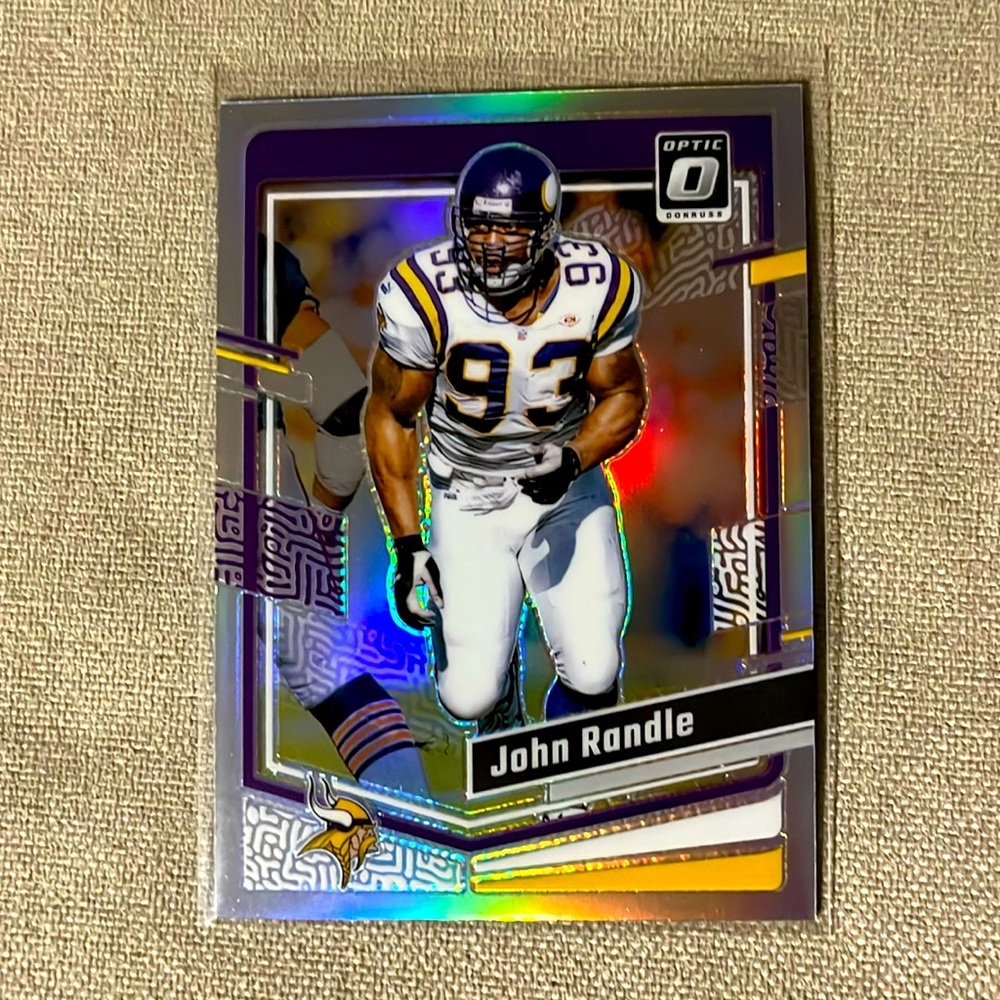 John Randle 2023 Donruss Optic Silver Holo Prizm #124 Vikings Football Card NFL